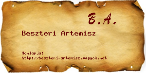 Beszteri Artemisz névjegykártya